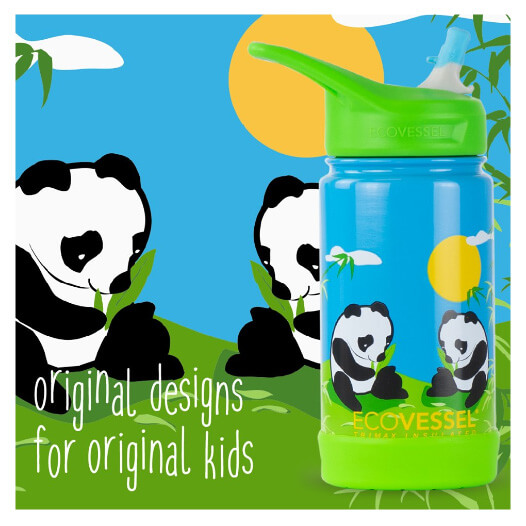 Detská termoska Eco Vessel s pandou - Zdravé fľaše pre deti