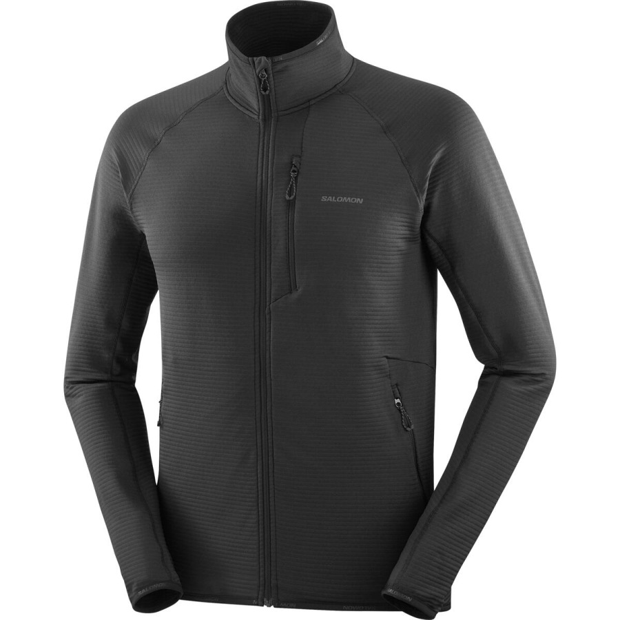 Pánska stredná vrstva Salomon SNTIAL LIGHTWARM FZ M DEEP BLACK