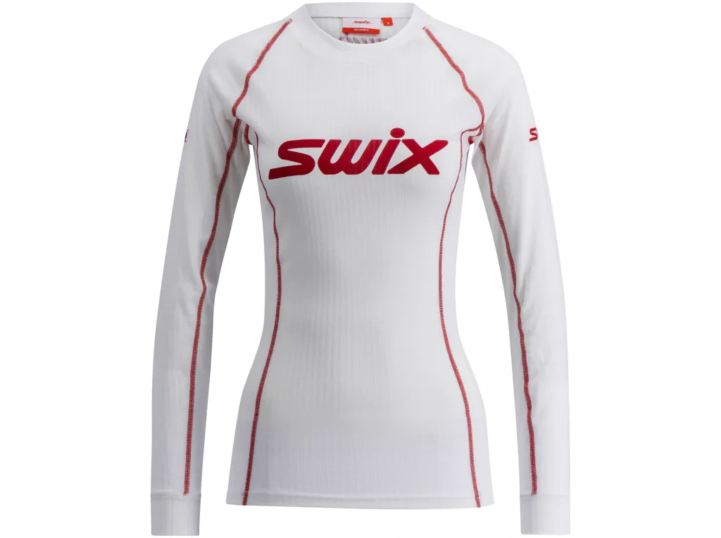 Dámske funkčné tričko Swix RaceX Classic Long Sleeve W - white/red