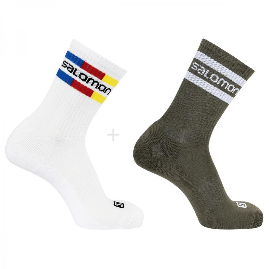 Ponožky SALOMON 365 CREW 2-PACK White / Ma - 2 páry