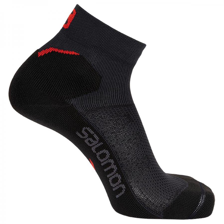 Bežecké ponožky Salomon SPEEDCROSS ANKLE Ebony / Racing Red