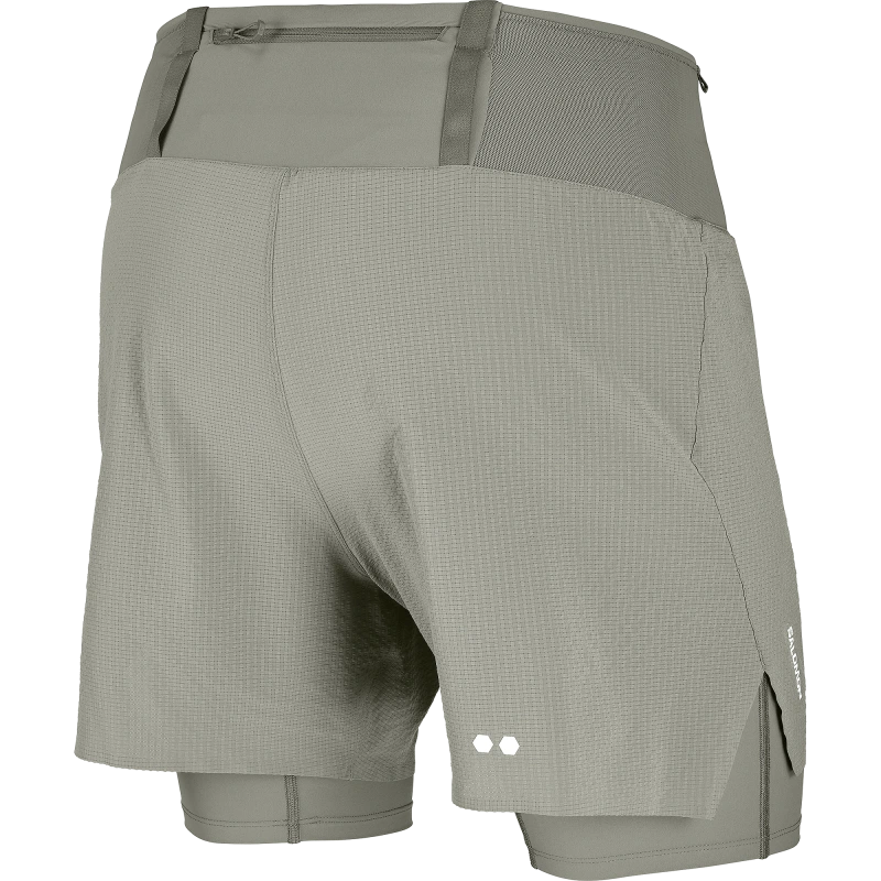 Bežecké nohavice Salomon SENSE AERO 2IN1 TRAIL 5M Castor Gray 1