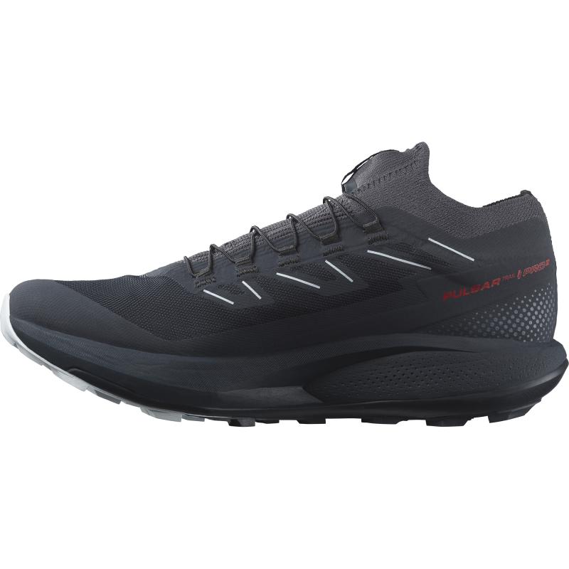 Pánska trailová bežecká obuv Salomon PULSAR TRAIL 2 PRO Carbon / Fiery Red / Arctic Ice