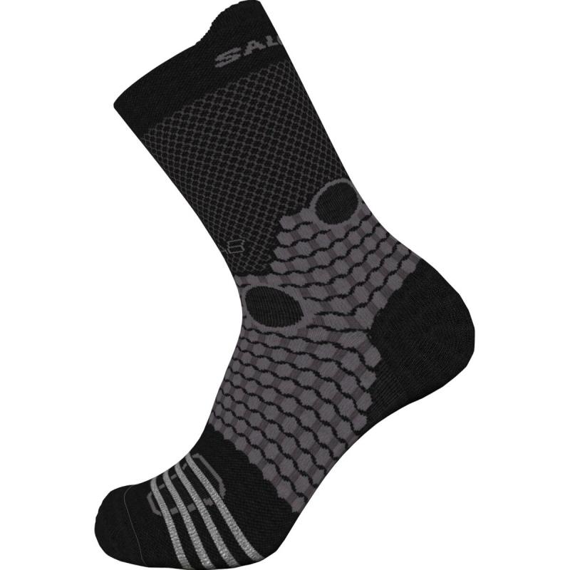 Bežecké ponožky Salomon S/LAB ULTRA CREW Black / Light Grey