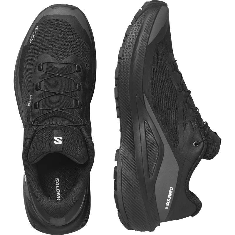 Nepremokavá pánska bežecká obuv Salomon GENESIS 2 GTX Black / Black 5