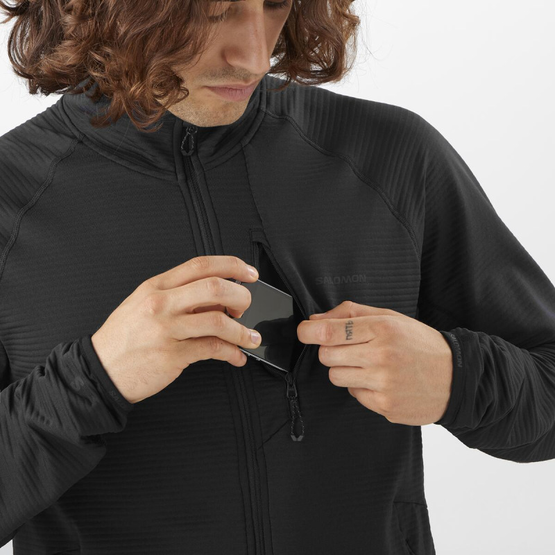 Pánska stredná vrstva Salomon SNTIAL LIGHTWARM FZ M DEEP BLACK 4