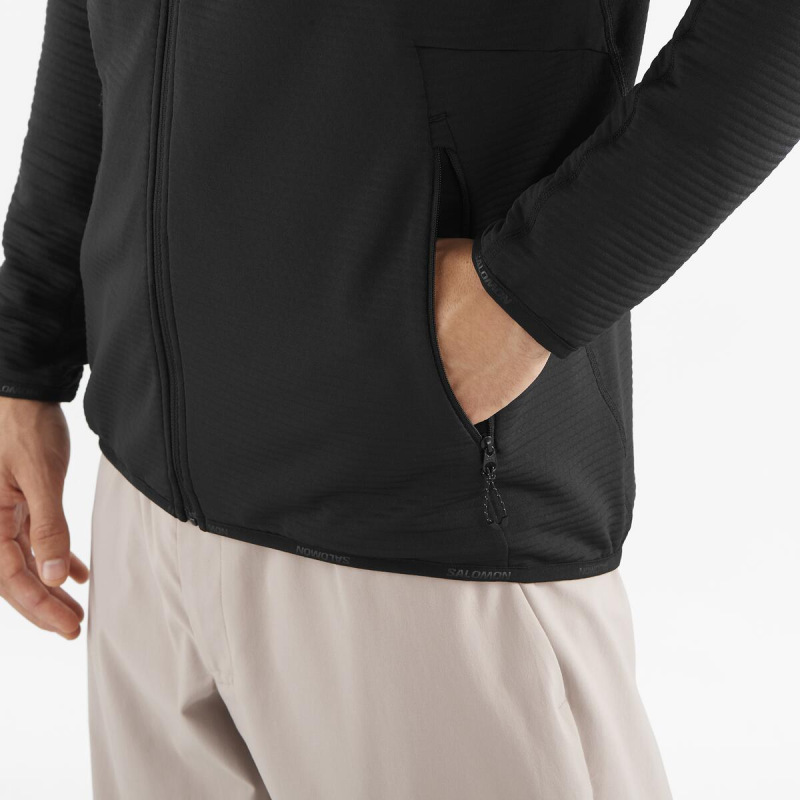 Pánska stredná vrstva Salomon SNTIAL LIGHTWARM FZ M DEEP BLACK 2