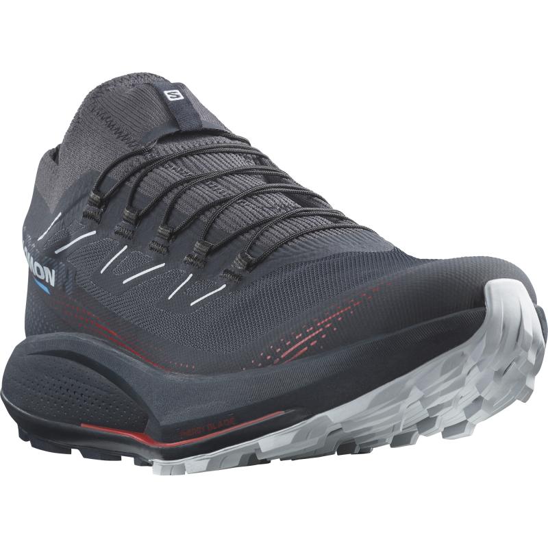 Pánska trailová bežecká obuv Salomon PULSAR TRAIL 2 PRO Carbon / Fiery Red / Arctic Ice