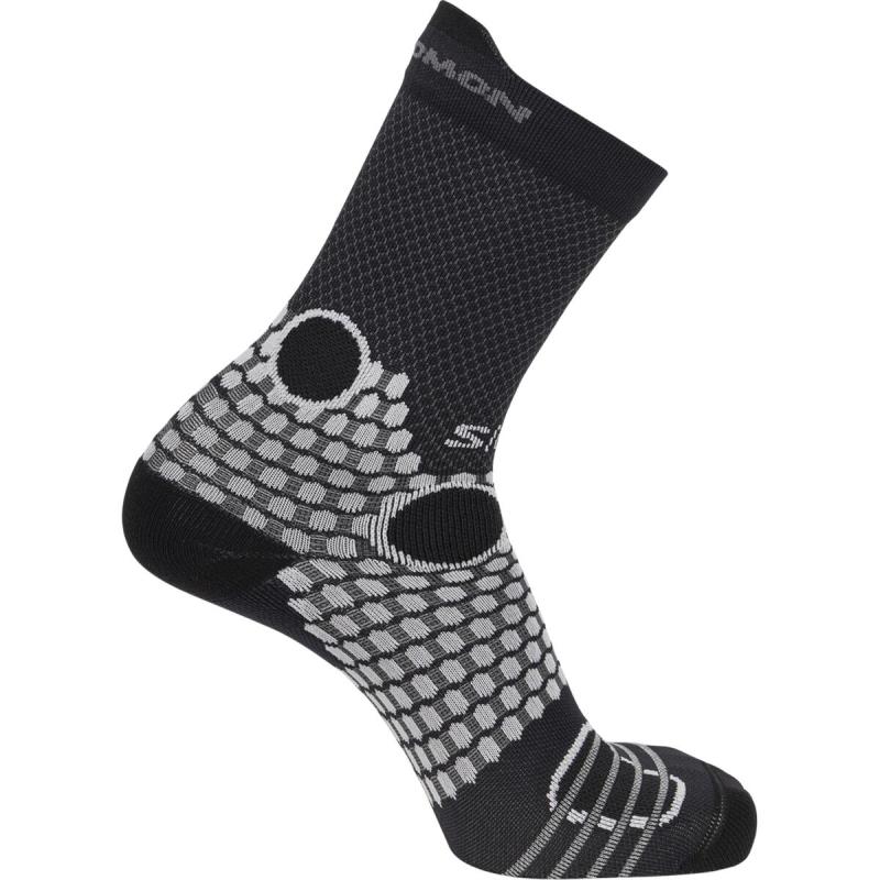 Bežecké ponožky S/LAB ULTRA CREW Black / Light Grey
