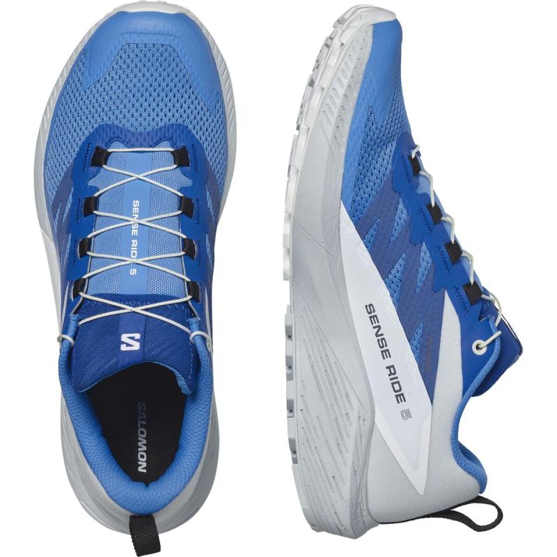 Pánska bežecká obuv Salomon SENSE RIDE 5 Ibiza Blue/Lapis/Wht