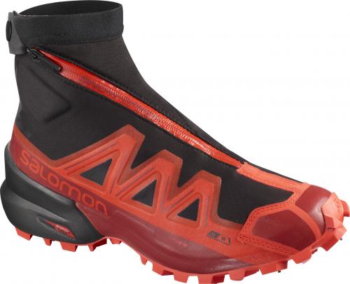 Trailová obuv Salomon SNOWSPIKE CSWP Black/Rd/Rd Dahlia