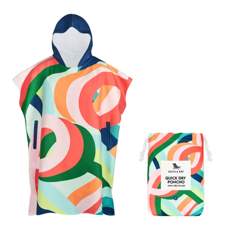 Dospelácke pončo Dock and Bay Quickdry Hooded Poncho - Fruit Loops