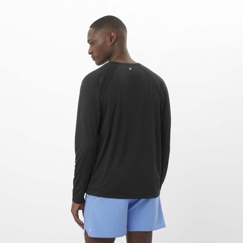 Pánske bežecké tričko Tričko SHKout CORE LS TEE M Deep Black 2