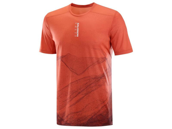 Bežecké tričko Salomon S/LAB ULTRA TEE AOP M Burnt Sienn