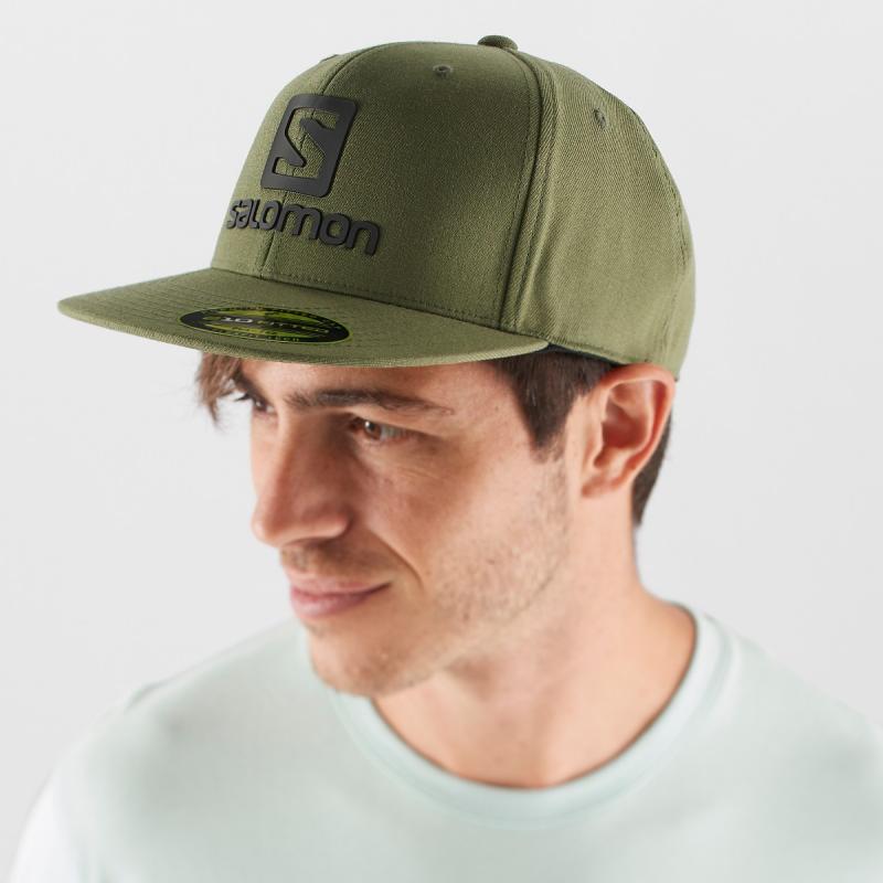 Šiltovka Salomon LOGO CAP FLEXFIT® Olive Night