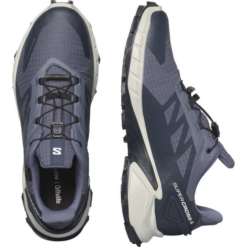 Pánska bežecká obuv Salomon SUPERCROSS 4 GTX Grisai/Wht/Carbon 5