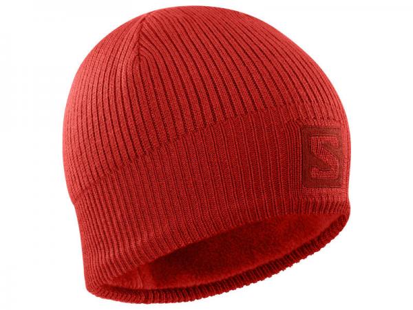 Čiapka Salomon LOGO BEANIE Goji Berry / Red Dahlia