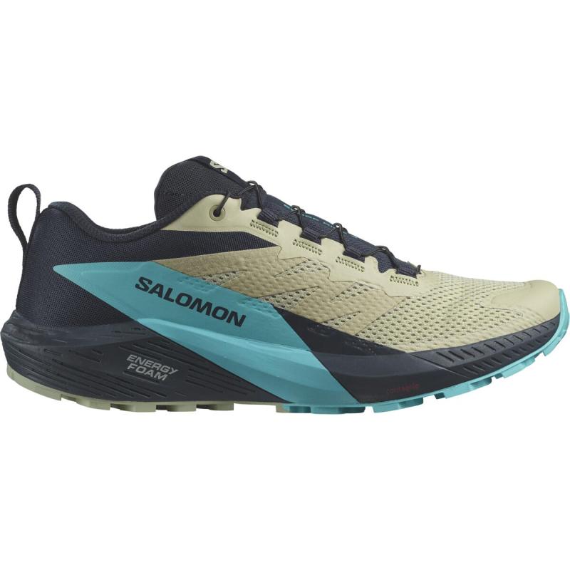 Pánska bežecká obuv Salomon SENSE RIDE 5 Alfalfa / Carbon / Peacock Blue