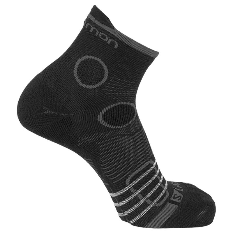Bežecké ponožky Salomon S/LAB PULSE ANKLE /SHORT DISTANCE DEEP Black / Dark Grey