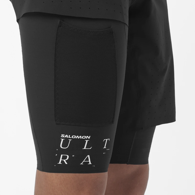 Pánske bežecké trenky Salomon ULTRA 2IN1 SHT M DEEP BLACK / DEEP BLACK 4