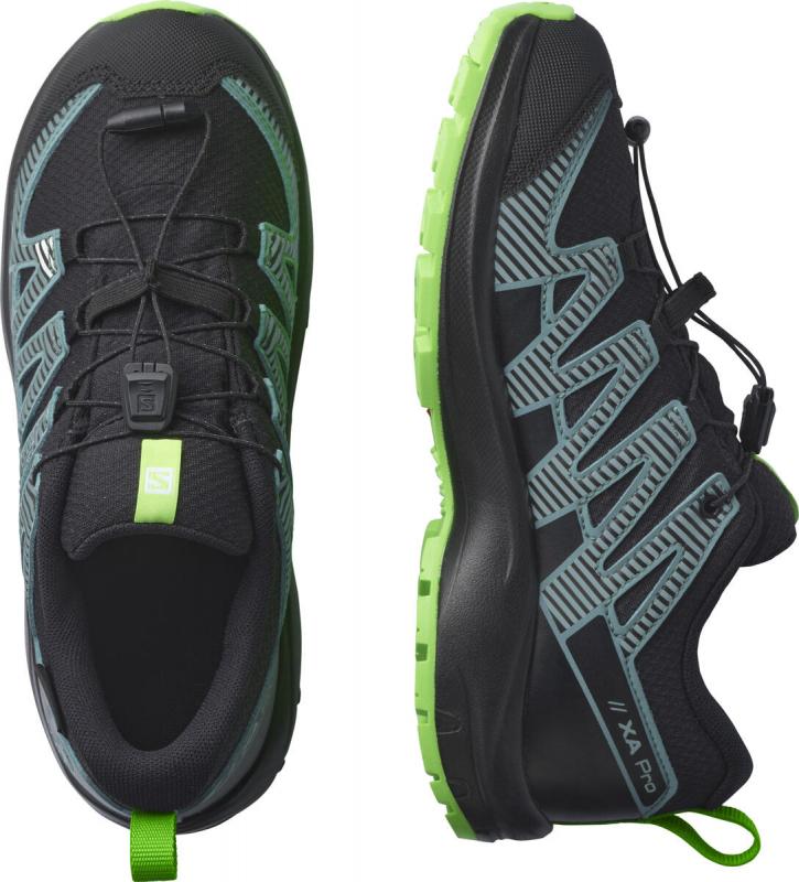 Detská obuv XA PRO V8 CSWP J Black / Black / Green Gecko