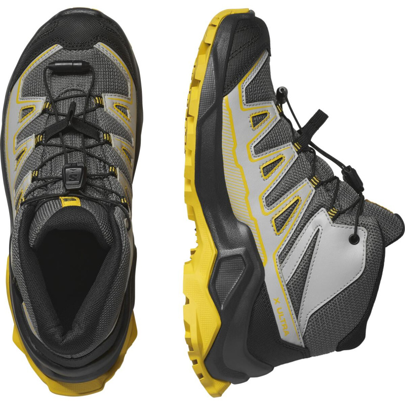 Detská nepremokavá obuv Salomon X ULTRA MID GTX J Clrock / Black / Spice 5