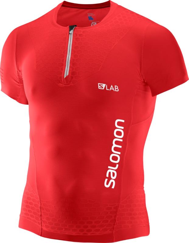 Bežecké tričko Salomon S/LAB HZ SS TEE červené