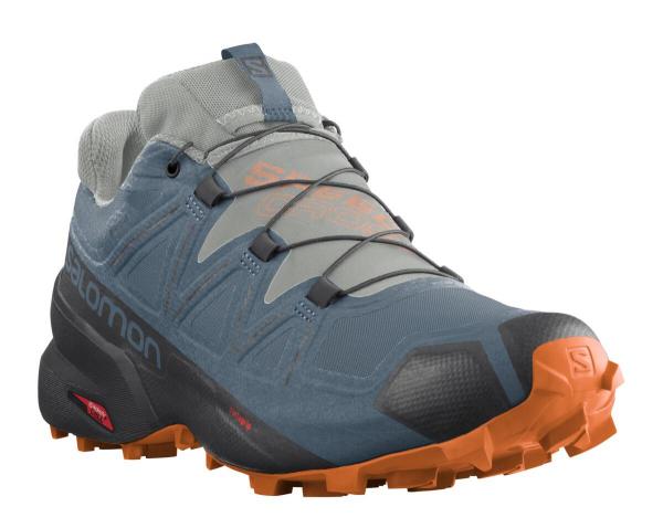 Pánska trailová obuv Salomon SPEEDCROSS 5 GTX Mallard Blue / Wrought Iron / Vibrant Orange