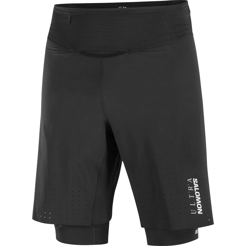 Pánske bežecké trenky Salomon ULTRA 2IN1 SHT M DEEP BLACK / DEEP BLACK