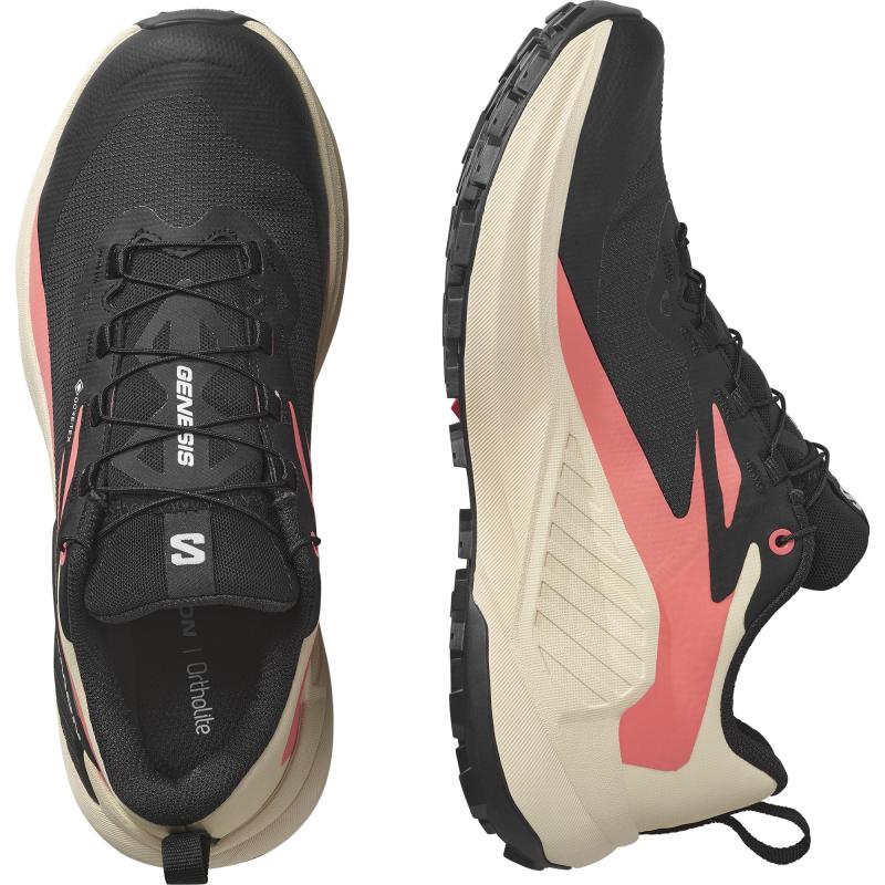Nepremokavá dámska bežecká obuv Salomon GENESIS GTX W Black/Tender/Fuco 5