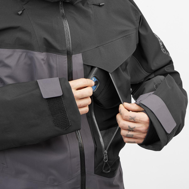 Pánska bunda SALOMON MOON PATROL GTX JKT M DEEP BLACK/PER 7