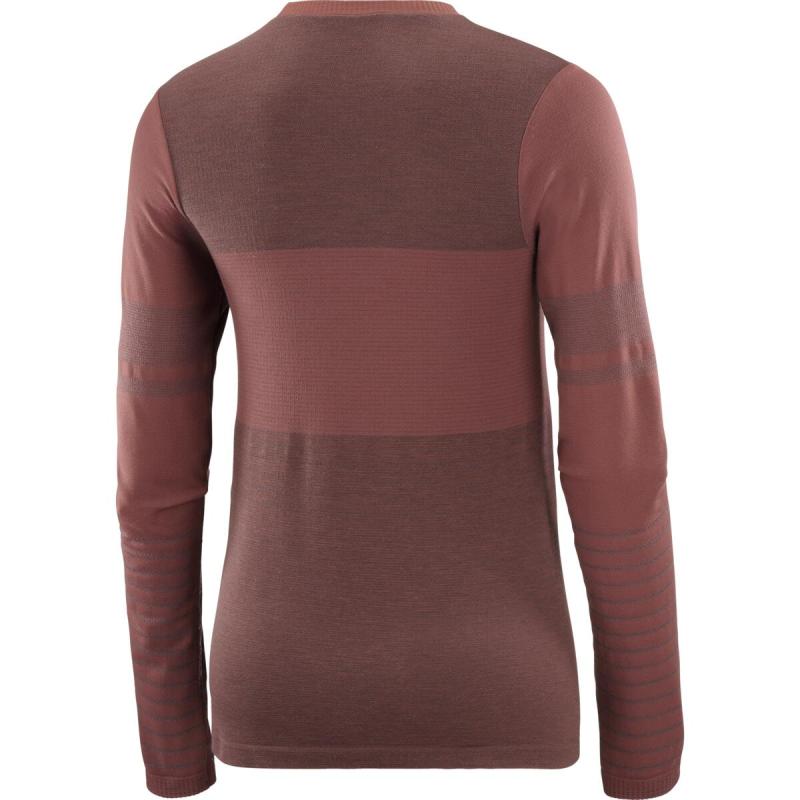 Dámske tričko Salomon SNTIAL WOOL LS TOP W RUM RAISIN