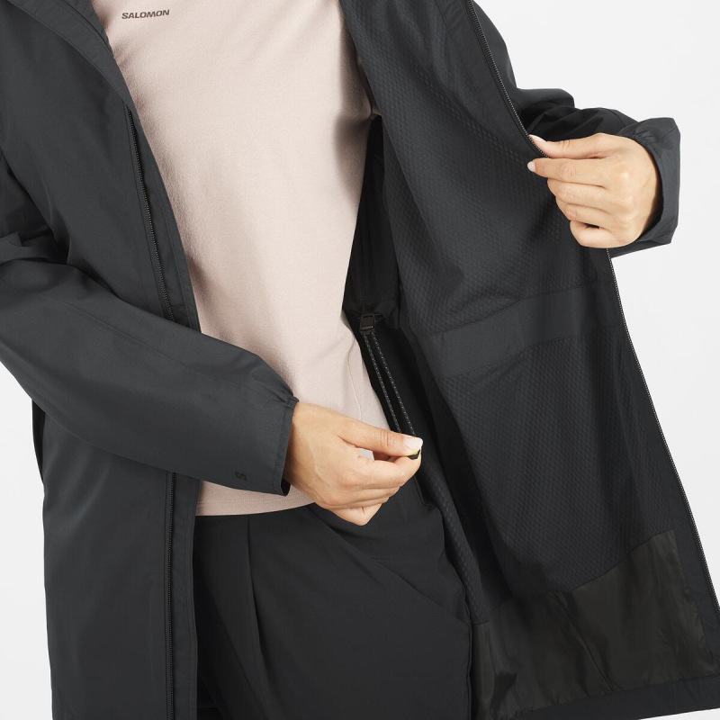 Bunda SALOMON OUTSCAPE 2L LONG JKT S W DEEP BLACK 7