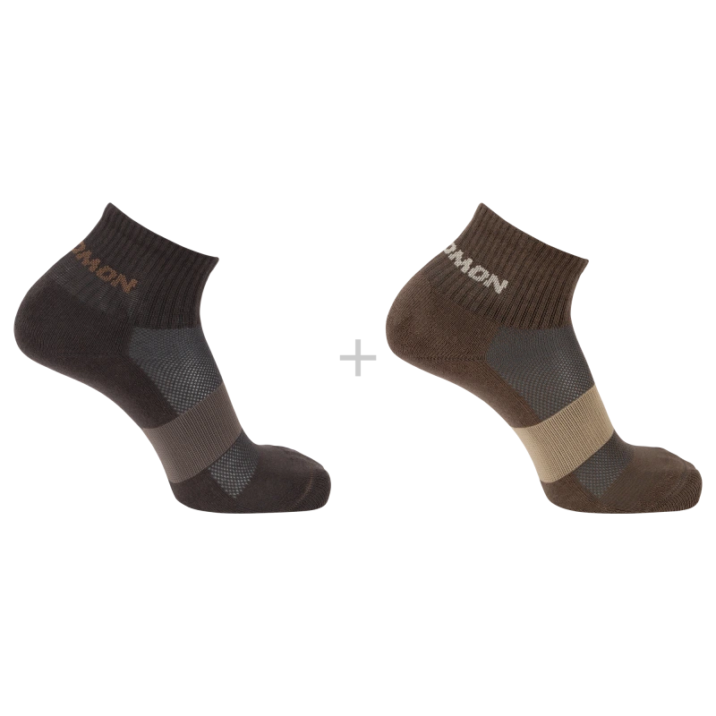 Ponožky Salomon EVASION ANKLE 2-PACK DARK EARTH/WALNUT
