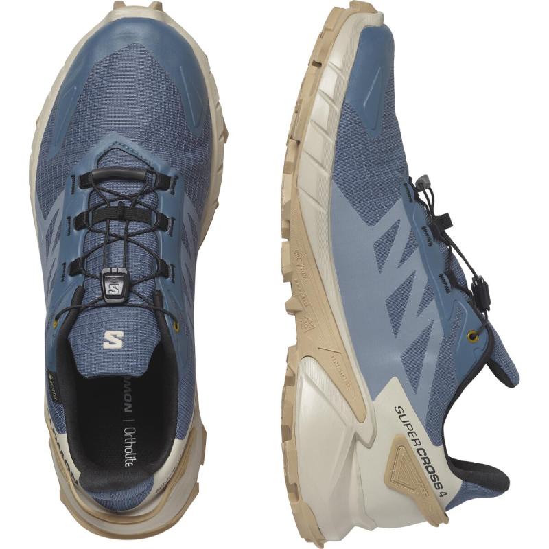 Pánska bežecká obuv Salomon SUPERCROSS 4 GTX Bering/Feather Gra