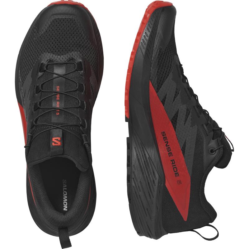 Pánska bežecká obuv Salomon SENSE RIDE 5 Black / Fiery Red