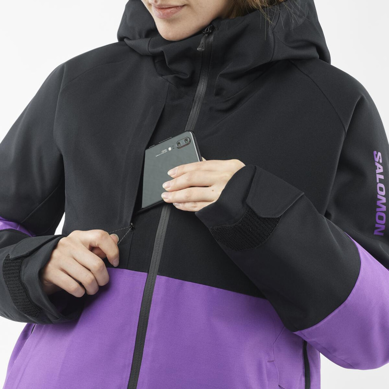 Bunda SALOMON BASHLEY PUFF JACKET W DEEP BLACK/Royal P 5