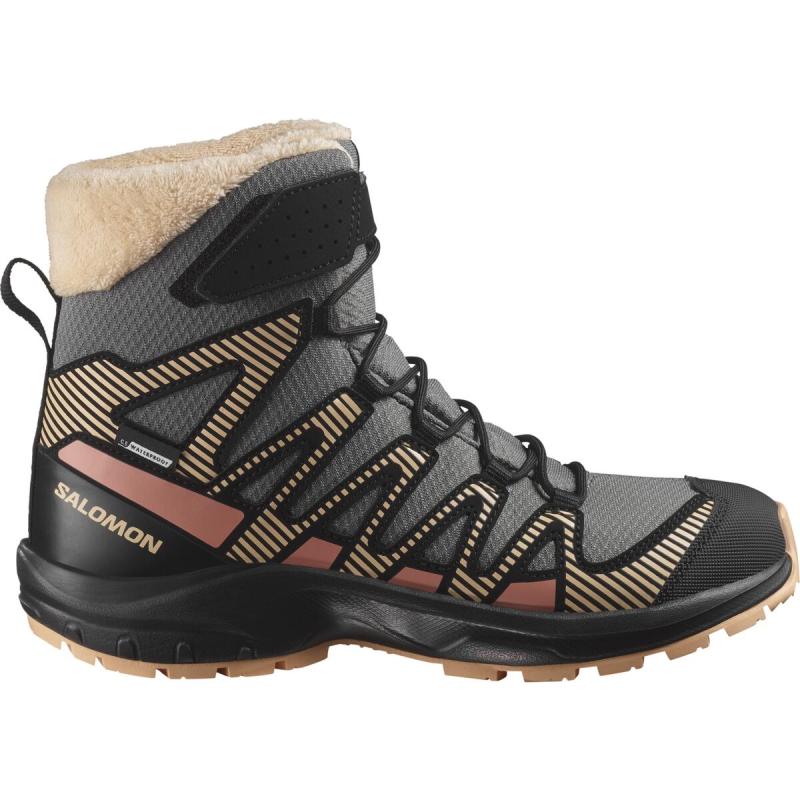 Detská zimná obuv Salomon XA PRO V8 WINTER CSWP J Pewter/Blac