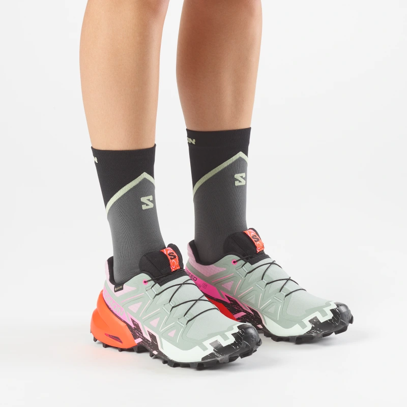 Dámska trailová obuv Salomon Obuv SPEEDCROSS 6 STORM GTX W Black / Green Milieu 6