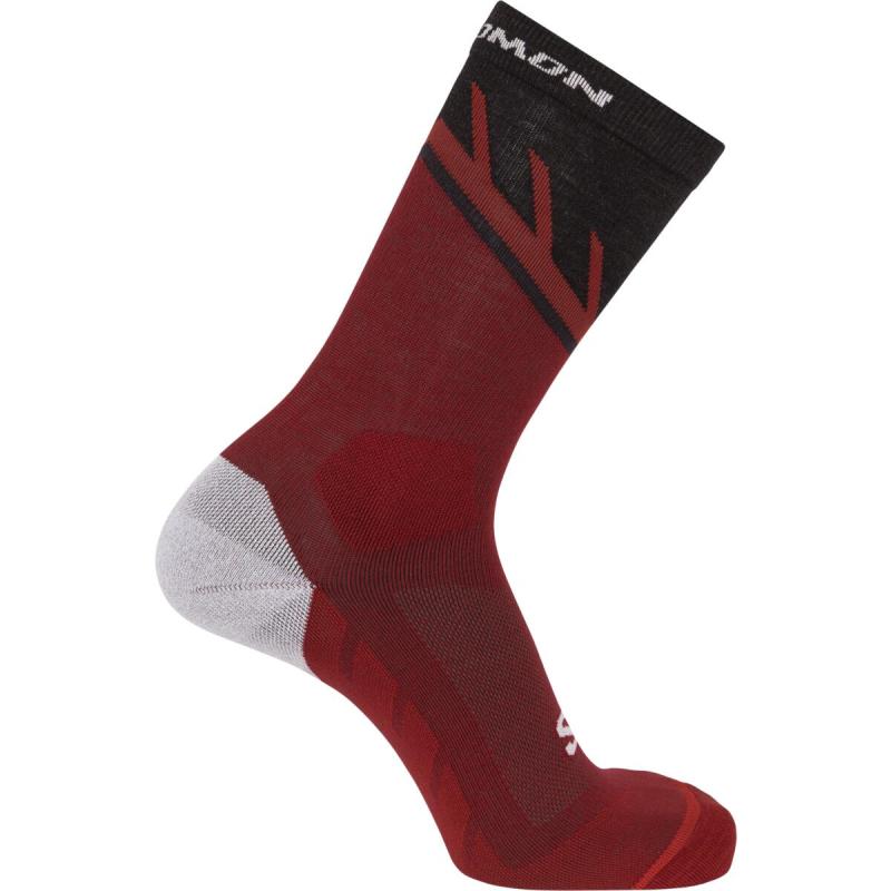 Bežecké ponožky Salomon SPEEDCROSS CREW RED DAHLIA/BLACK