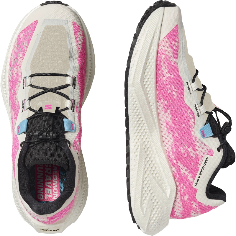 Dámska univerzálna bežecká obuv Salomon AERO GLIDE 4 GRVL W Vanilla Ice / Knockout Pink 5