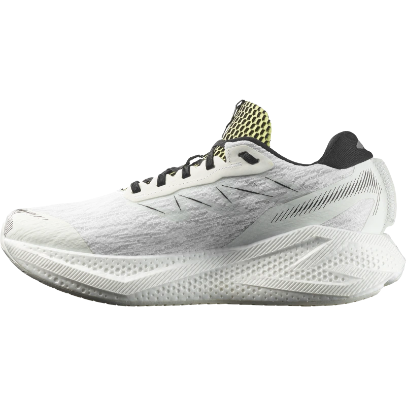 Pánska cestná bežecká obuv Salomon AERO GLIDE 4 White / Sunny Lime 4