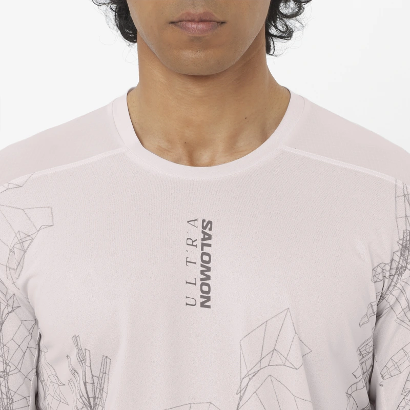 Bežecké tričko S/LAB ULTRA TEE AOP M LILAC ASH 2