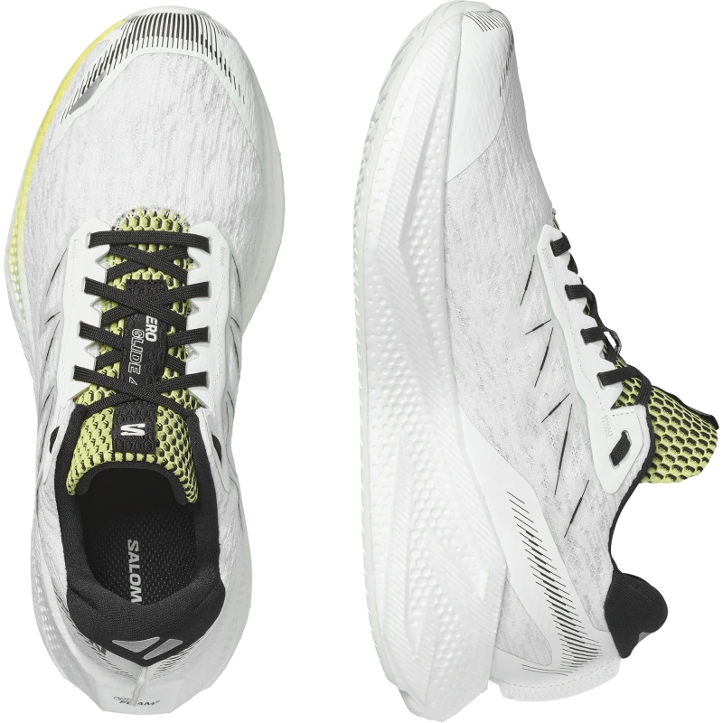 Pánska cestná bežecká obuv Salomon AERO GLIDE 4 White / Sunny Lime 5