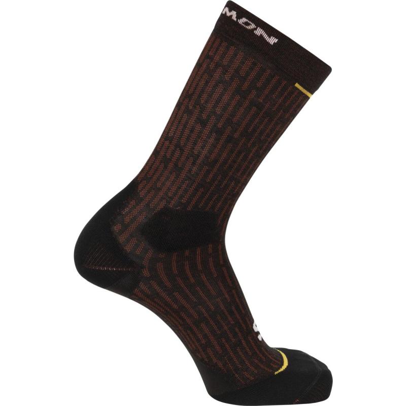 Bežecké ponožky Salomon ULTRA GLIDE CREW BLACK/HIGH RISK
