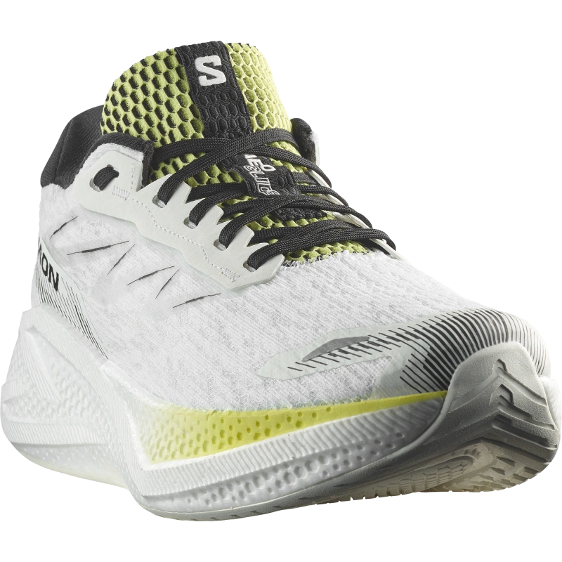 Pánska cestná bežecká obuv Salomon AERO GLIDE 4 White / Sunny Lime 1