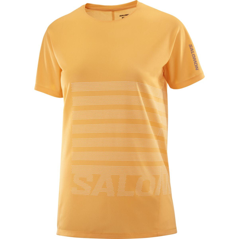 Dámske bežecké tričko Salomon SENSE AERO SS TEE GFX W WARM APRI