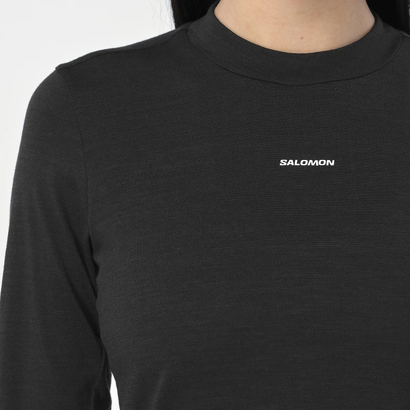 Dámske tričko Salomon SENSE MERINO LS TEE W BLACK 1