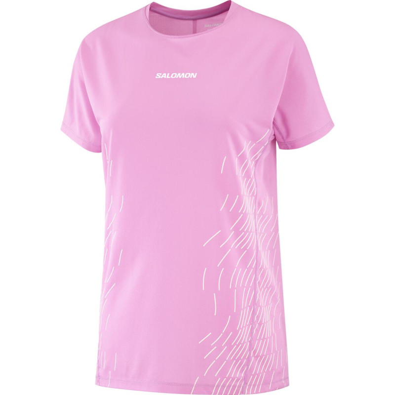 Dámske bežecké tričko Salomon SENSE AERO SS TEE GFX W CYCLAMEN