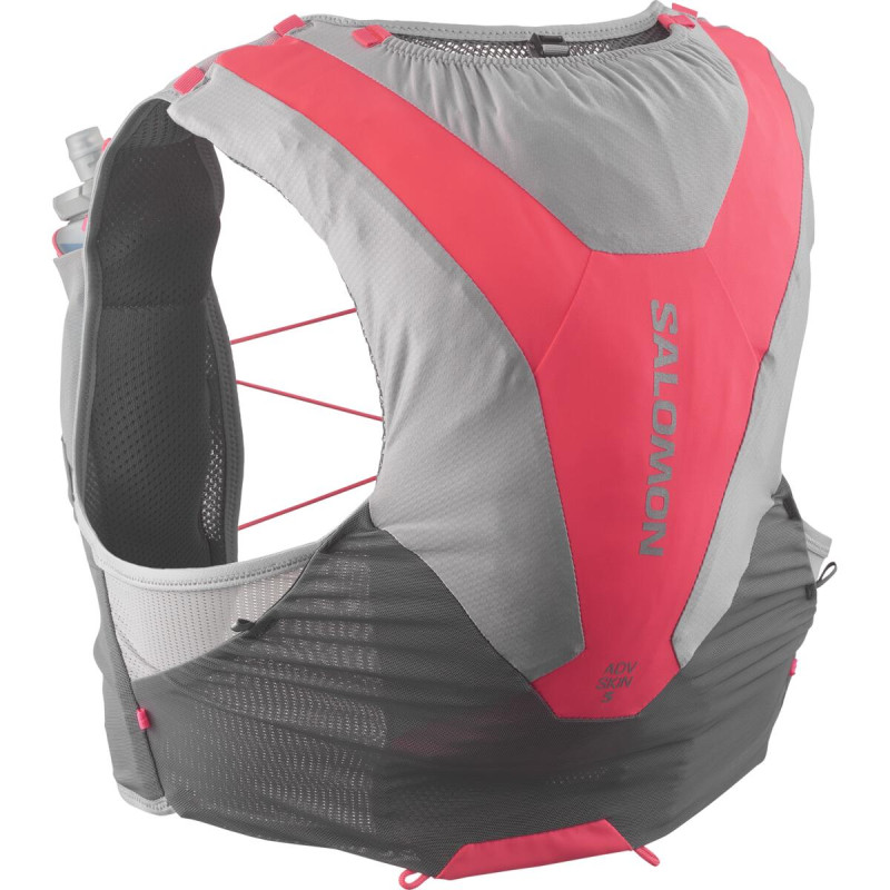 Bežecký batoh Salomon ADV SKIN 5 SET RACE FLAG SET CASTELROCK/ALLOY/NEON FLA